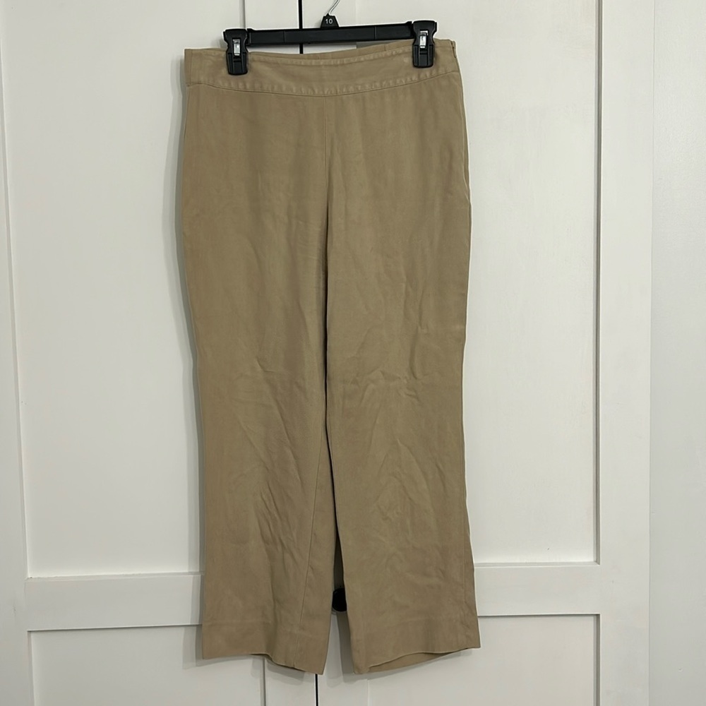 Banana Republic Silk Wool Blend Cropped Khaki Pants Slacks High Waisted
